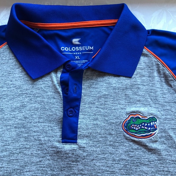 Colosseum Gray/Blue Florida Gators Short Sleeves Polo Shirt Men’s Size XL Active - Picture 5 of 16